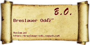 Breslauer Odó névjegykártya